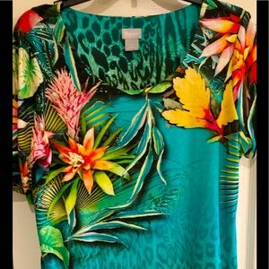 Chicos Tropical Top Size 1